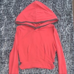 FP Movement Pink Hoodie Cropped Cut Out Detail M
